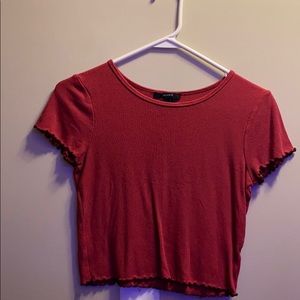 Forever 21 Red Short Sleeve Crop Top